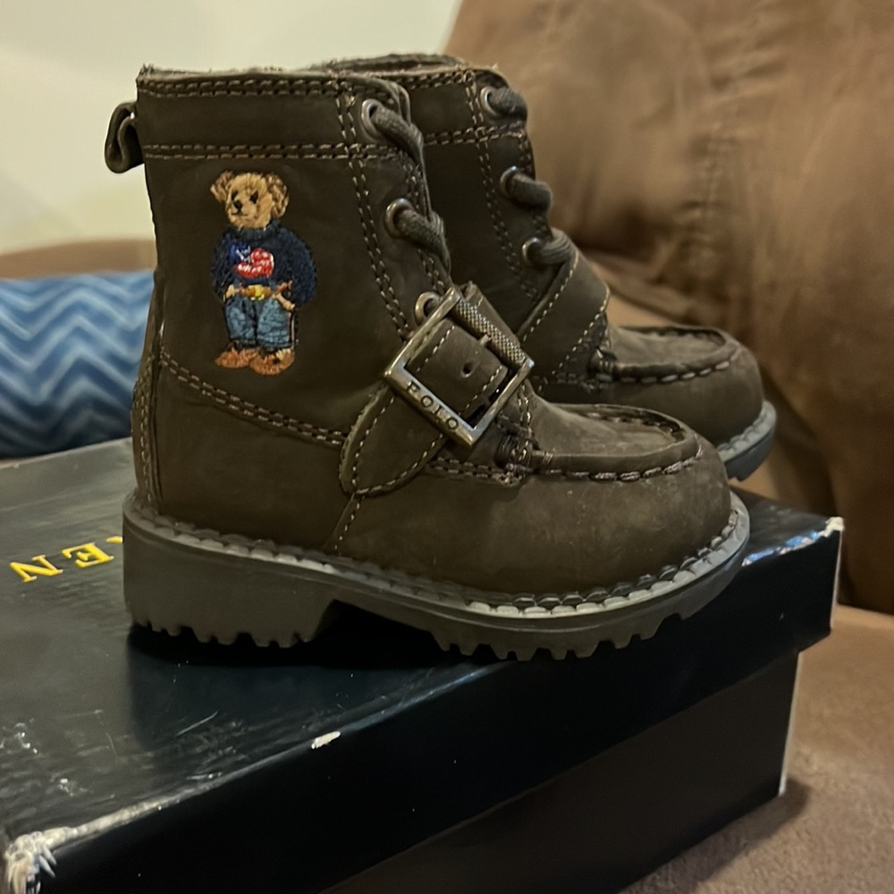 Polo Ralph Lauren Ranger Sweater American Flag Bear Boots Boys Infant Toddler 4
